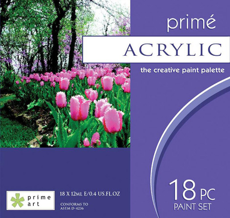 Paint Sets - Prime Art Acrylic Set 18 x12ml tubes