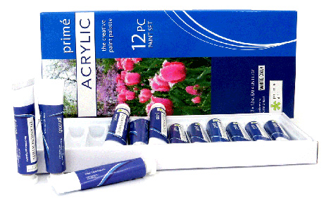 Paint sets - Prime Art Acrylic - White Only - 12 tubes